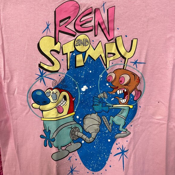 Ren and Stimpy Space Walk Pink T-shirt size Small - Picture 2 of 4